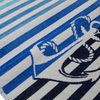 Beach Towel - Blue Stripes With Anchor Lining