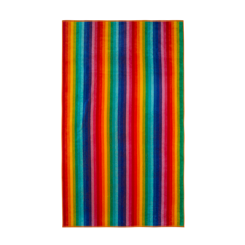 Beach Towel - Multicolour Bright Rainbow Clear