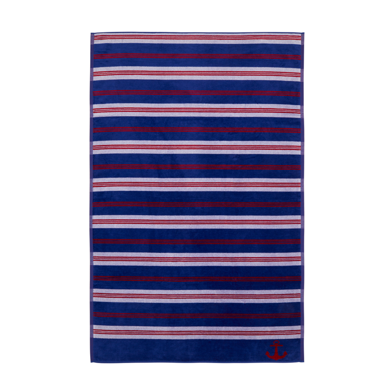 Beach Towel - Navy Stripes Clear
