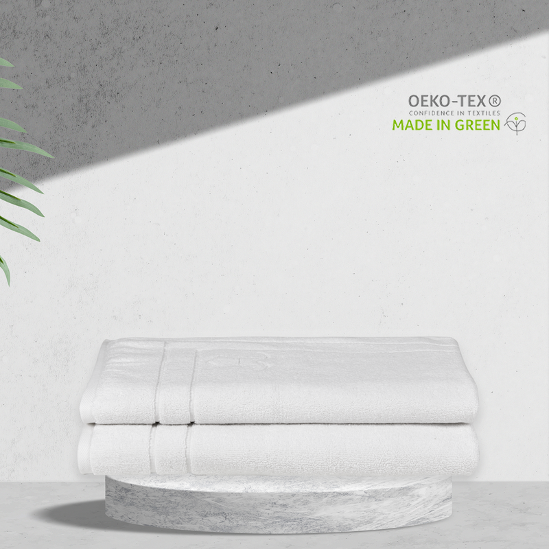 Organic Cotton Bathmat Set - Snow White Oeko-Tex