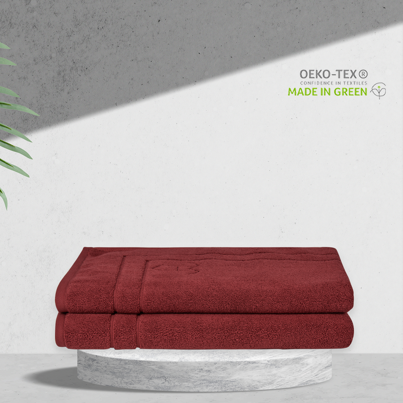 Organic Cotton Bathmat Set - Berry Red OEKO-TEX Made In Green