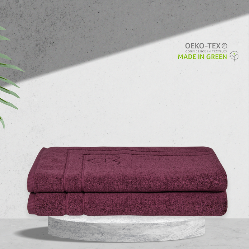 Organic Cotton Bathmat Set - Plum Purple Oeko-Tex