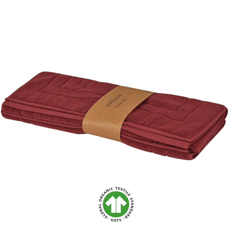 Organic Cotton Bathmat Set - Berry Red Packaging