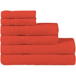 Homelover Towel Sets - Coral Orange | 2 Bath Towels + 2 Hand Towels + 2 Guest Towels