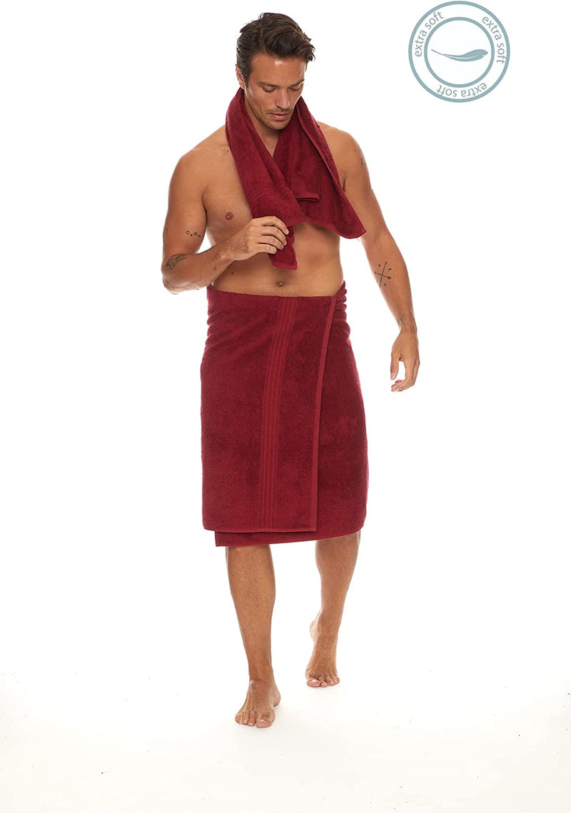 Homelover Towel Sets - Berry Red | Male Model