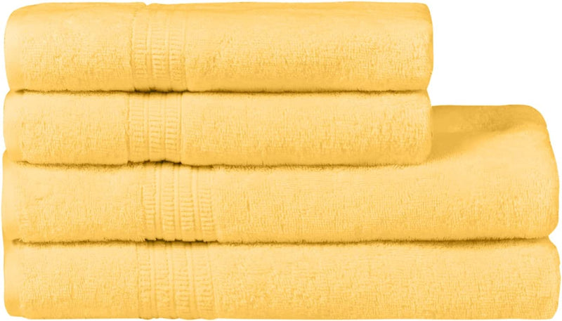 Homelover Towel Sets - Lemon Yellow | 2 Bath Towels + 2 Hand Towels