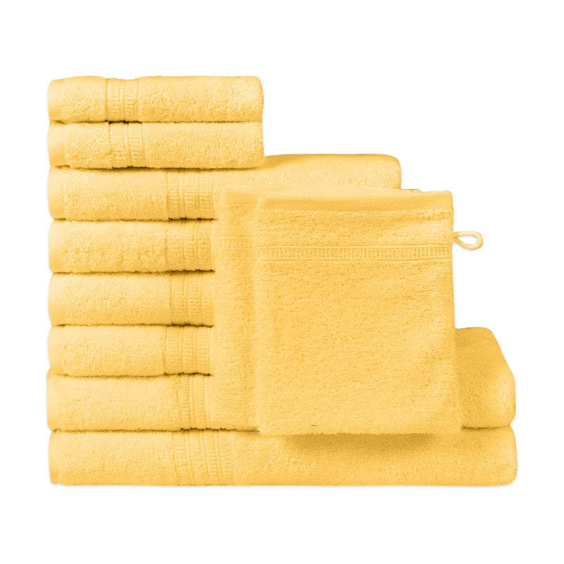 Homelover Towel Sets - Lemon Yellow | 2 Bath Towels + 4 Hand Towels + 2 Guest Towels + 2 Washcloths