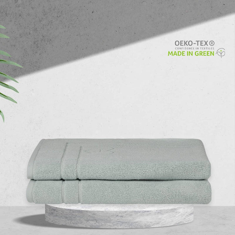 Organic Cotton Bathmat Set - Tea Green oeko-tex