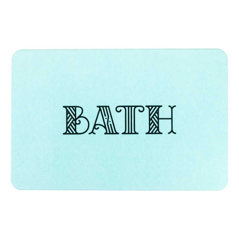 BATH - Stone Non Slip Bath Mat Aqua Blue Close