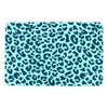 Leopard Print Stone Non Slip Bath Mat Aqua Blue Close