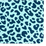 Leopard Print Stone Non Slip Bath Mat Aqua Blue Corner