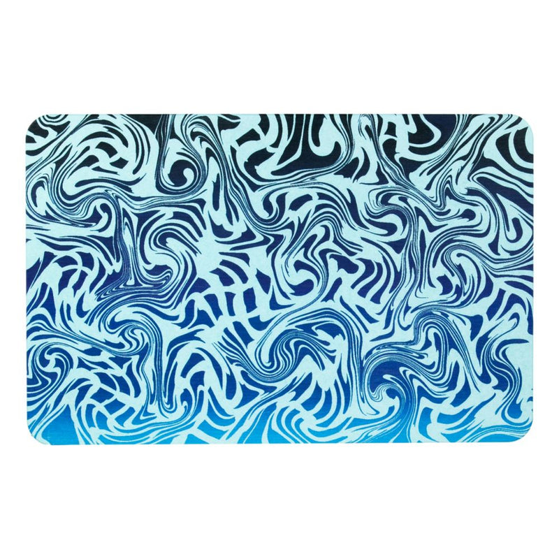 Blue Swirls Aqua Blue Stone Non Slip Bath Mat Close