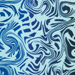 Blue Swirls Aqua Blue Stone Non Slip Bath Mat Detailed