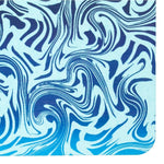 Blue Swirls Aqua Blue Stone Non Slip Bath Mat Corner
