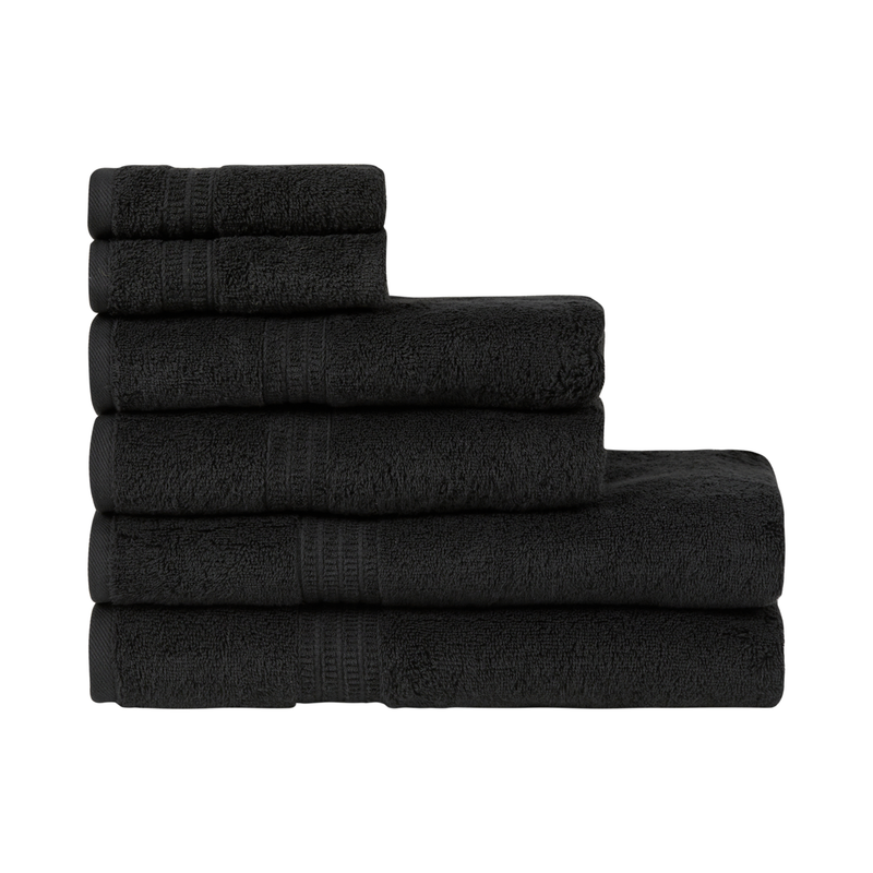 Homelover Towel Sets - Charcoal Black | 2 Bath Towels + 2 Hand Towels + 2 Guest Towels