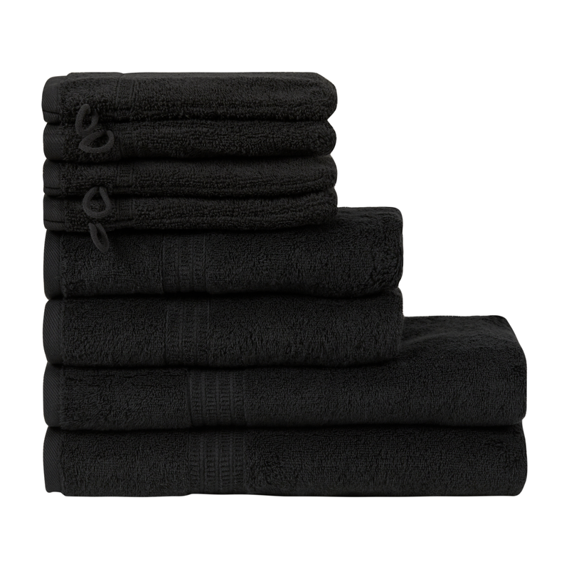 Homelover Towel Sets - Charcoal Black | 2 Bath Towels + 2 Hand Towels + 4 Washcloths