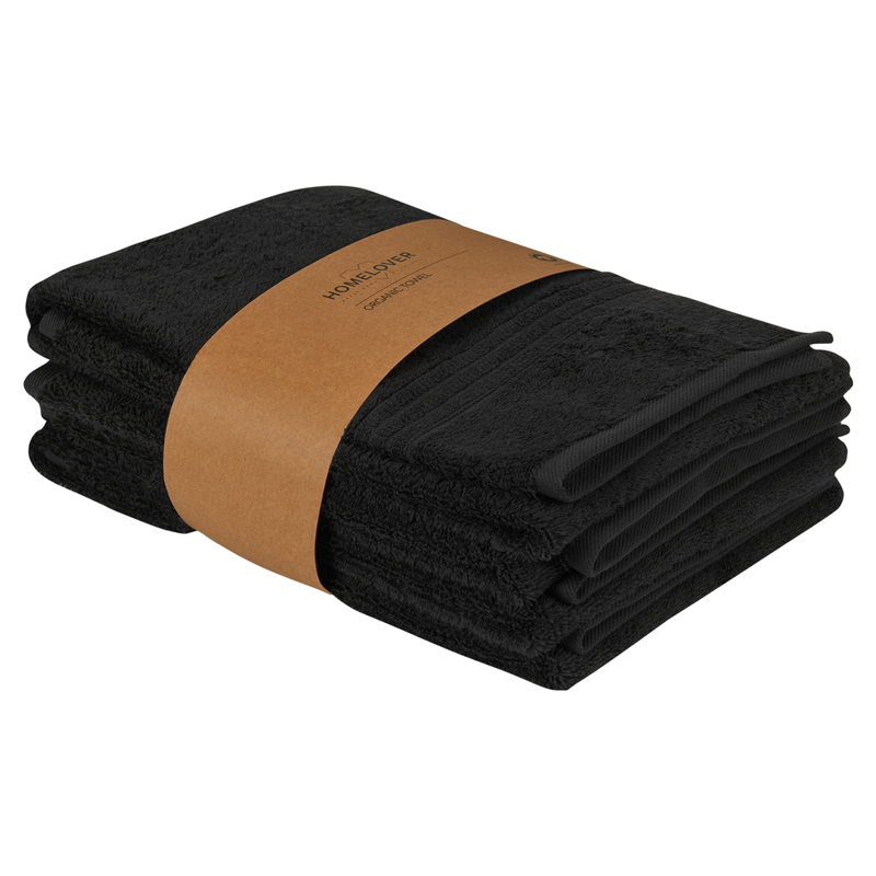 Homelover Towel Sets - Charcoal Black | Organic Towels Packaged