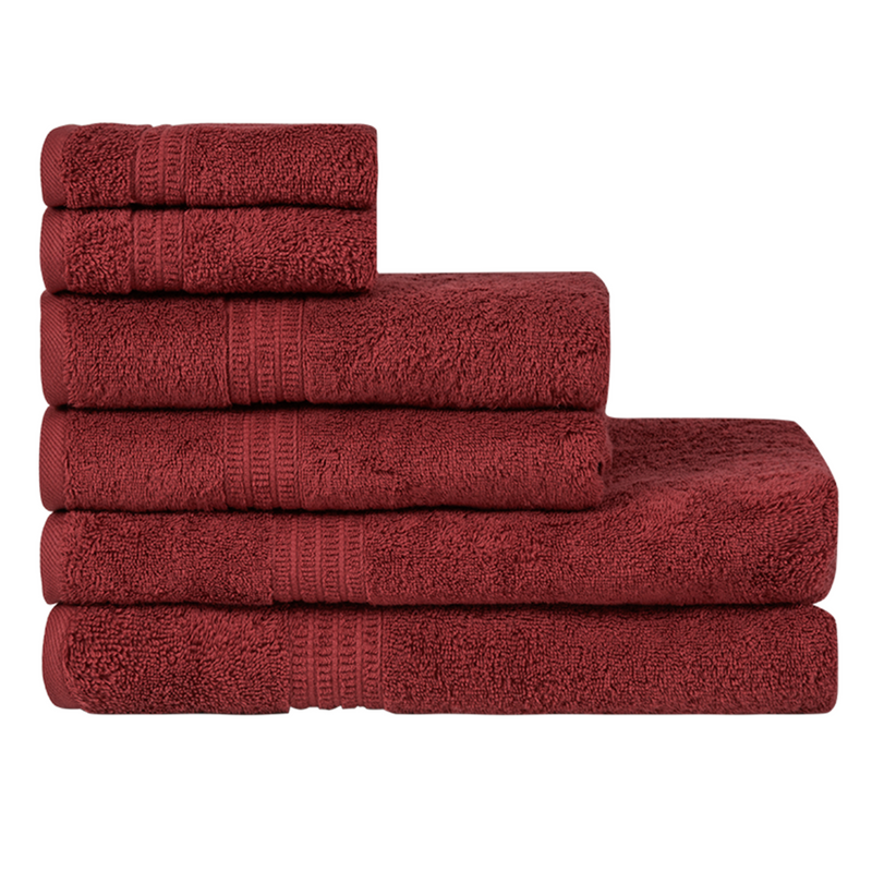 Homelover Towel Sets - Berry Red | 2 Bath Towels + 2 Hand Towels + 2 Guest Towels