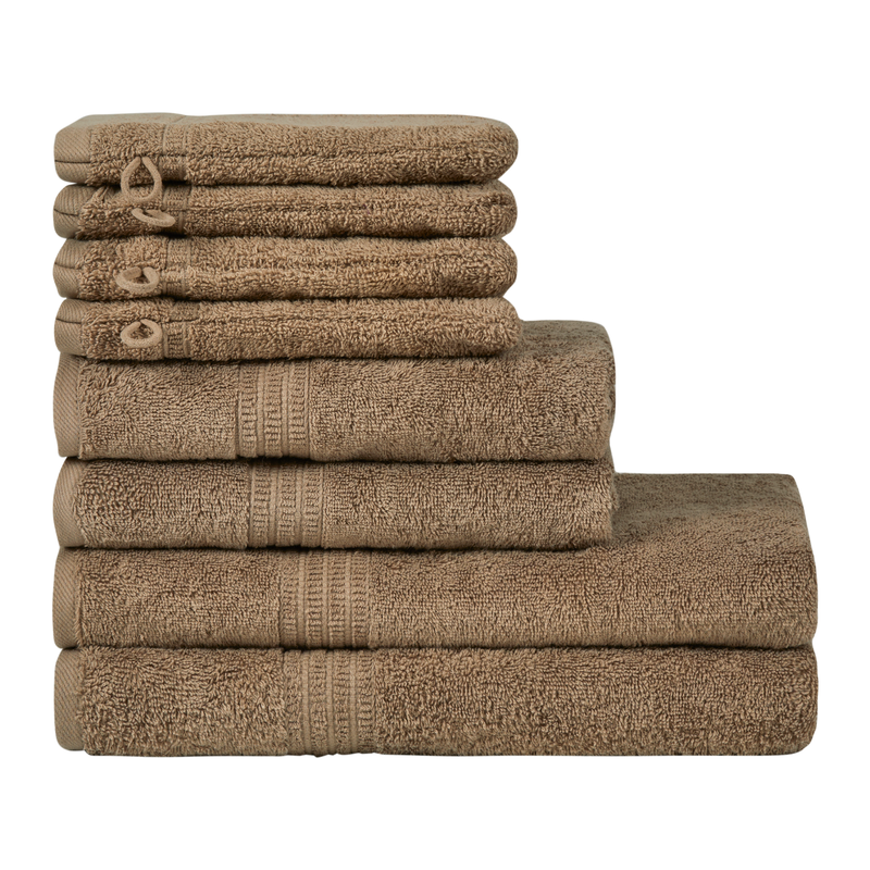 Homelover Towel Sets - Cone Brown | 2 Bath Towels + 2 Hand Towels + 4 Washcloths