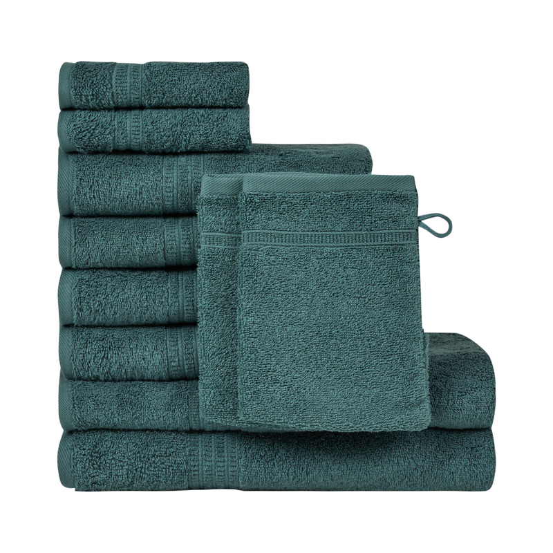 Homelover Towel Sets - Forest Green | 2 Bath Towels + 4 Hand Towels + 2 Guest Towels + 2 Washcloths