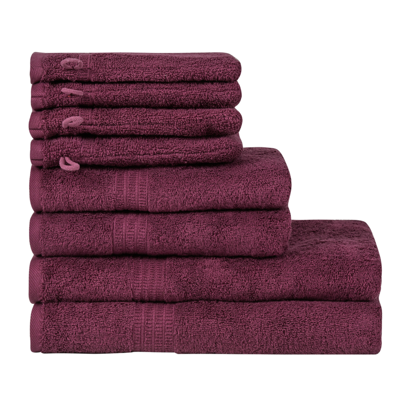 Homelover Towel Sets - Plum Purple | 2 Bath Towels + 2 Hand Towels + 4 Washcloths