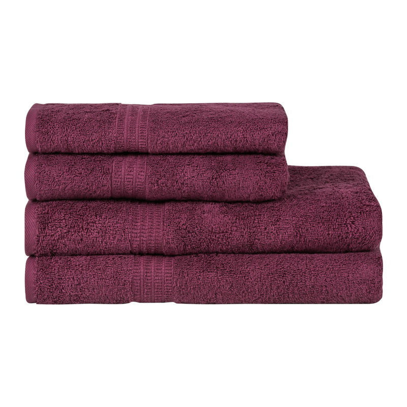 Homelover Towel Sets - Plum Purple | 2 Bath Towels + 2 Hand Towels
