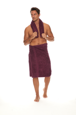 Homelover Towel Sets - Plum Purple Male Model