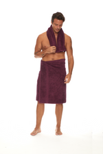 Homelover Towel Sets - Plum Purple Male Model Bath & Guest Towels