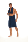 Homelover Towel Sets - Deep Sea Blue Male Model Bath and Hand Towel