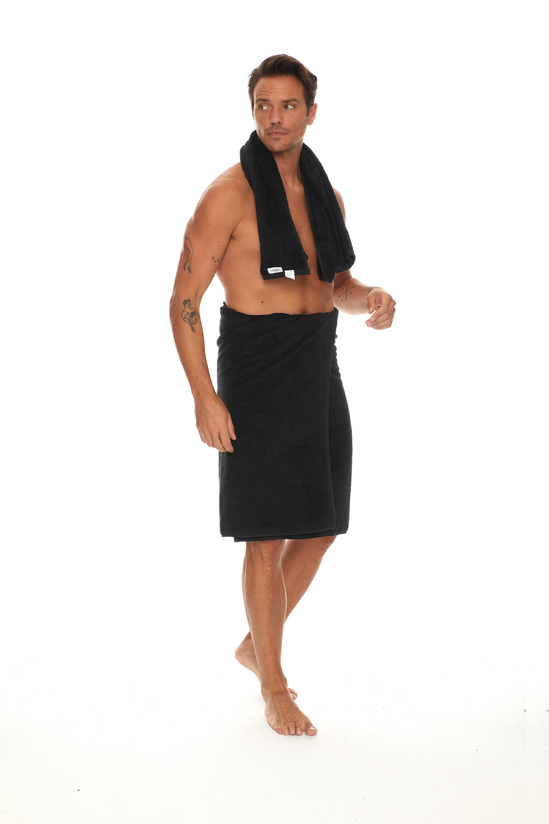 Homelover Towel Sets - Charcoal Black | Full Length Men's Charcoal Organic Towels