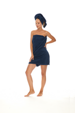Homelover Towel Sets - Deep Sea Blue | Women's Towels Side View