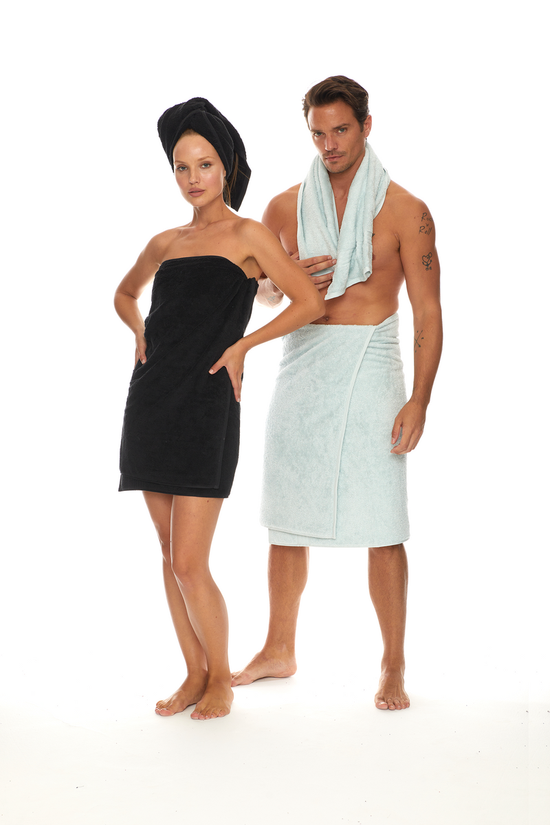 Homelover Towel Sets - Charcoal Black | Ladie's Charcoal Organic Towels & Men's Snow Towel