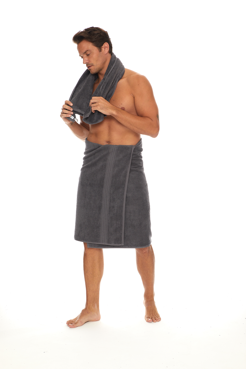 Homelover Towel Sets - Coal Grey Male Model Size