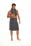 Homelover Towel Sets - Coal Grey Male Model two towels