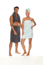 Homelover Towel Sets - Tea Green Ladies Model & Male Model Grey Organic Towel