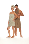 Homelover Towel Sets - Cone Brown | Male Cone Brown With Women's Space Grey Full Length