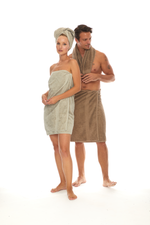 Homelover Towel Sets - Cone Brown | Male Cone Brown With Women's Space Grey | Organic Collection