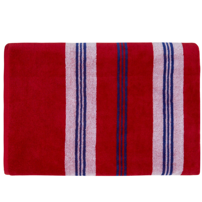 Beach Towel - Red Stripe Multicolour Folded Product Pic