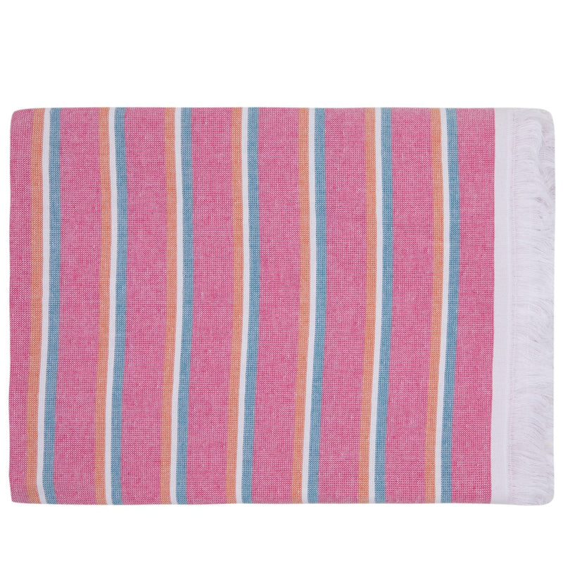 Beach Towel - Pink Zumu Stipes Folded Product